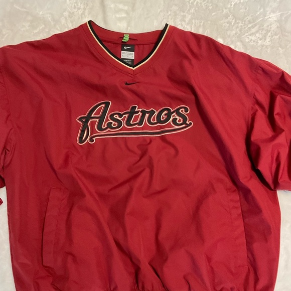 Dark Red Vintage Astros Pull Over Jacket - Picture 2 of 9